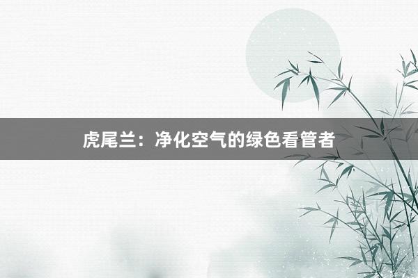 虎尾兰：净化空气的绿色看管者